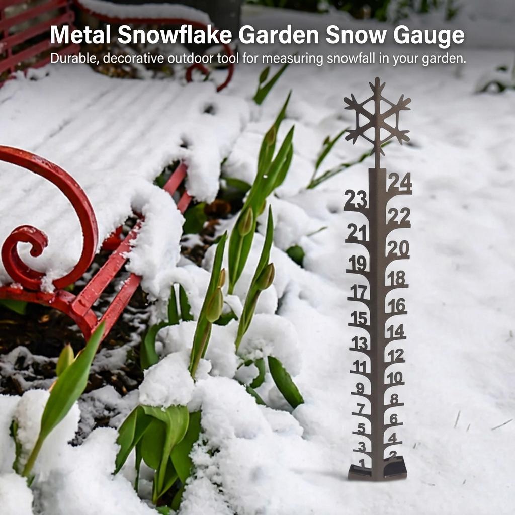 Snow Gauge Metal Outdoor Yard Garden Snow Depth Measurement Tool Rust-proof Durable