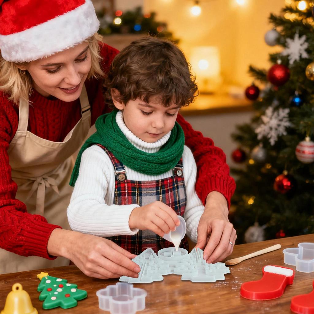 Christmas Resin Molds Christmas Tree Candle Making Molds Reusable Crafting Tools For Epoxy Resin Plaster Soap Making Art