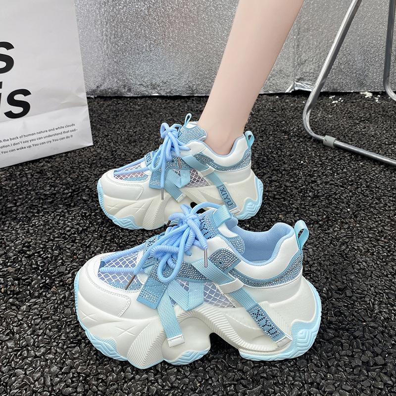 

Женская обувь больших размеров 41-43 на широкую полную стопу, европейская сетчатая обувь на платформе, летняя повседневная обувь для пар, обувь для ходьбы 43 синий