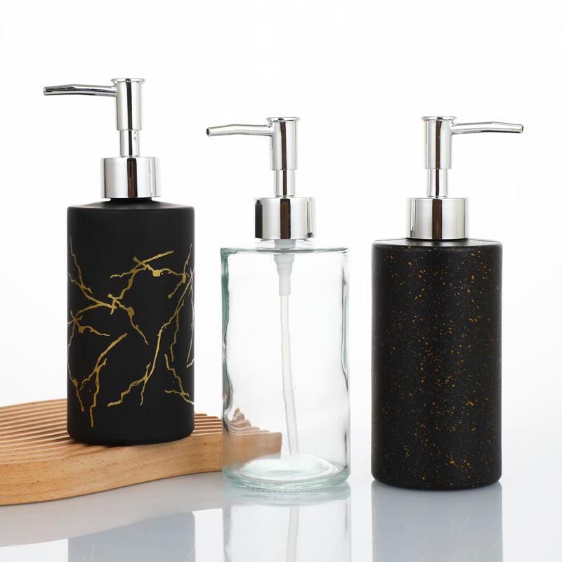 OIMG Marble Pattern Glass Soap Dispenser