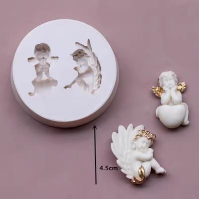Angel Birthday Cake Decoration Silicone Mold Sugar Art Mould Kitchen Baking Tools Vintage Water Column Design