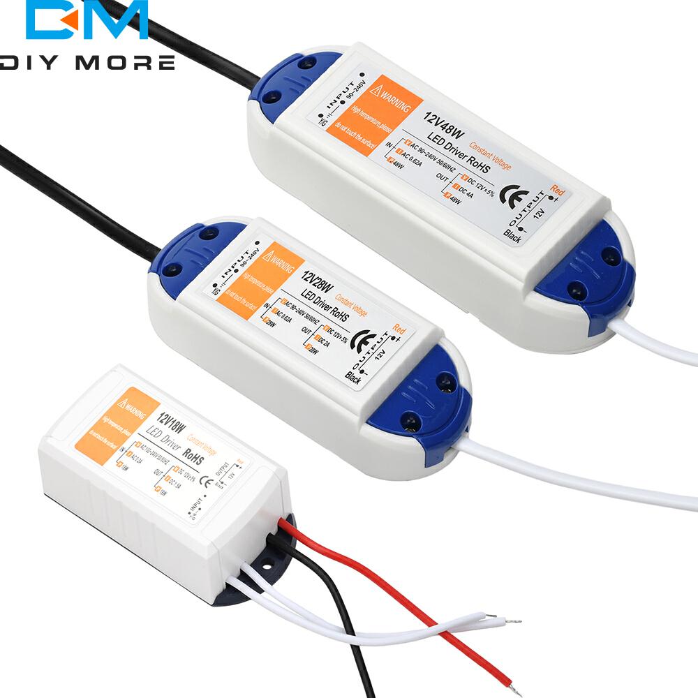 12V LED Driver AC 90-240V 110V 220V to DC 12V Power Supply 18W 28W 48W 12V Power Adapter LED Strip Lighting Transformer