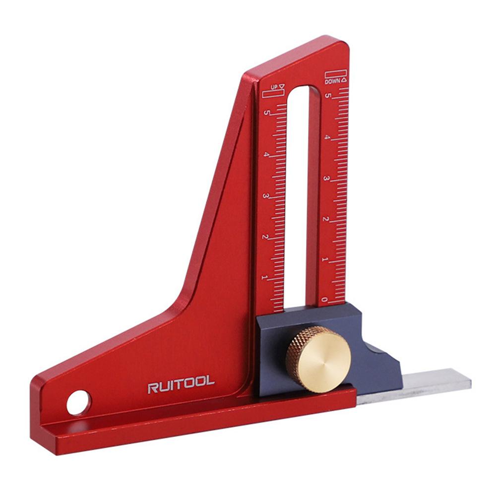CNC Aluminum Alloy Table Saw Ruler with Magnetic Height Gauge Precision Depth Measuring Tool for Circular Saw Router