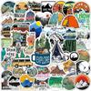 100 Sheets Outdoor Hiking Adventure Camping Sticker Pack, Waterproof Vinyl Travel Sticker Decals for Water Bottle Laptop Car Bumper Luggage Phone Case
