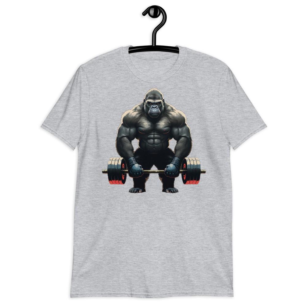 Fitness Gorilla Lifting Weights T-Shirt Tee - Power and Style Combined!