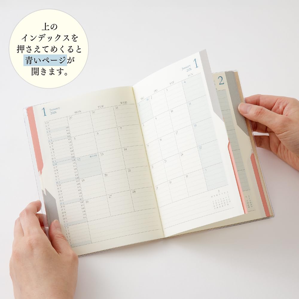 Midori Double Schedule Limited Bookmark 22382006 October Planner, 2026, B6, Monthly, Edition, Beige, Included, (Starts 2025)