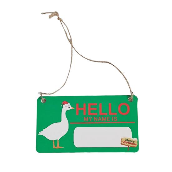 Porch Goose Hanging Sign Weather-proof Outdoor Garden Patio Yard Goose Statue Halloween Christmas Welcome Decorative Plaque