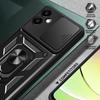 Für Samsung Galaxy A06 4G Hülle mit Schiebekameraabdeckung PC+TPU Ständer Handyhülle