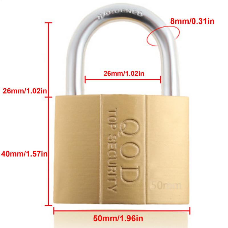 Copper Padlock Luggage Case Locker High Security Pad Locks with 3 Keys for Luggage Case Locker Home Improvement Hardware