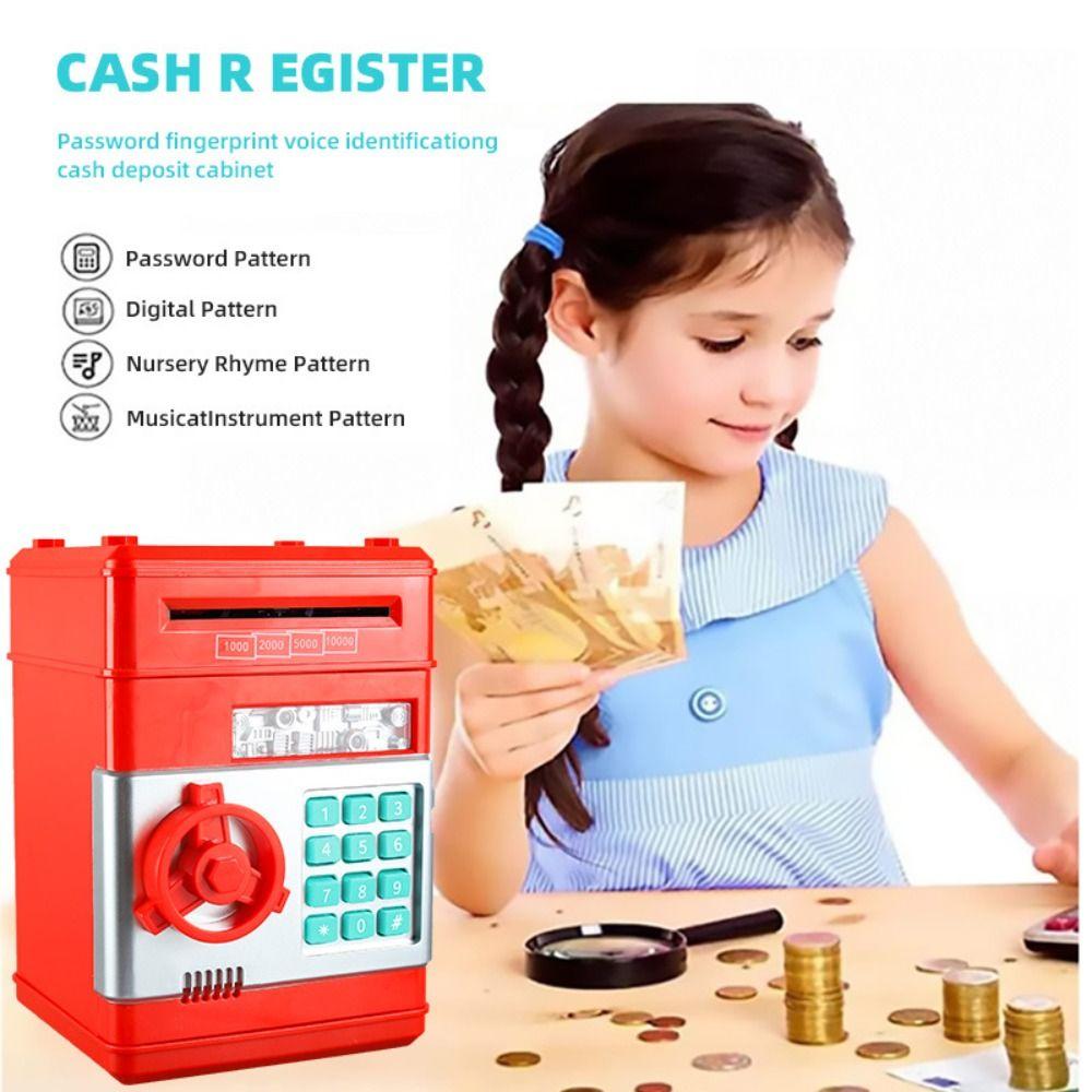 

Home Decor Piggy Bank Red Blue Pink Black Safe Deposit Cute ATM Machine Kid Gifts