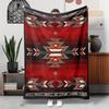 BohemianInspired Red Geometric Pattern Flannel Throw Blanket Soft Reversible Durable for All Seasons Perfect for Couch