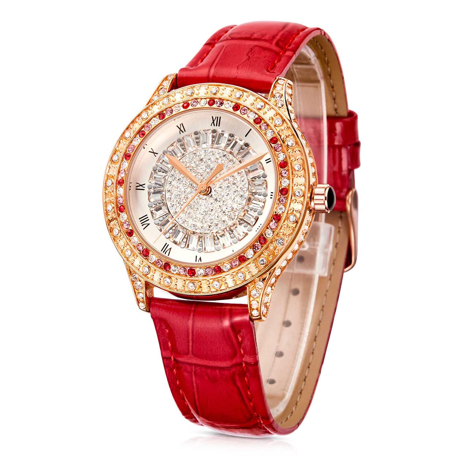 

TIME100 Температура Батарейка Рука Кожа Поставляется Со Вторым Младшим Старшим Школьным Часом для Красных Женских Часов, Водонепроницаемые, Часы, Управляемые, Часы, Ремешок, красный