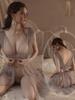 Hot Sexy Lingerie For Women Nightdress Erotic Costumes Lace Transparent Sleepwear Deep V Crotchless Nightwear Teddy Homewear