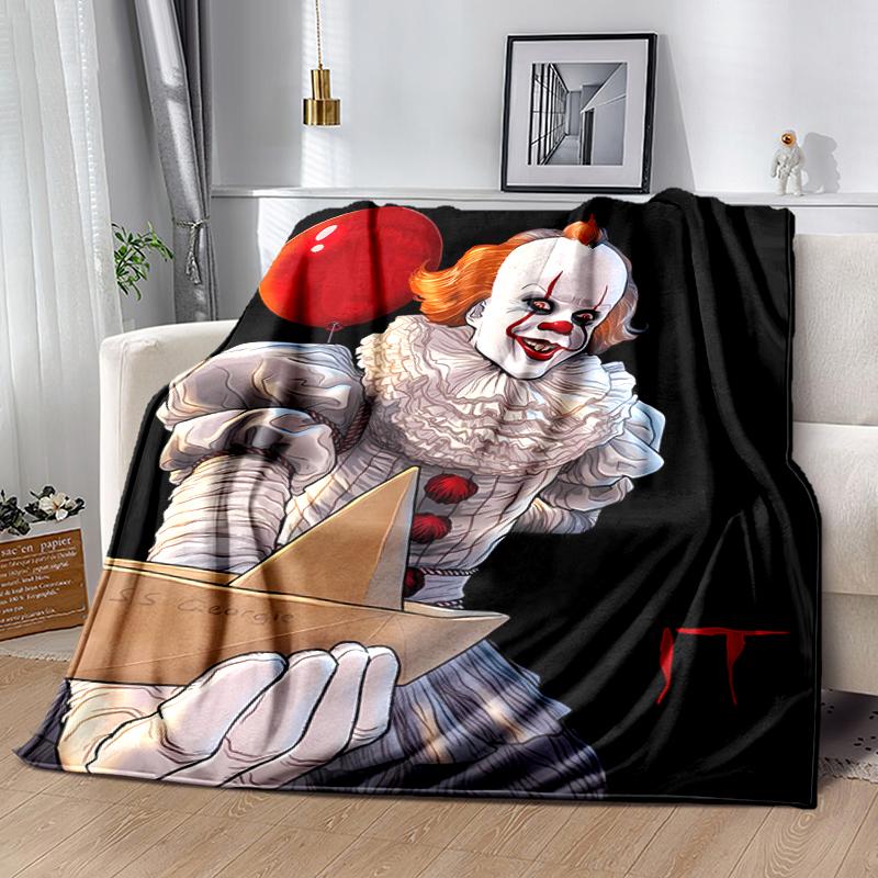 1pc Blanket Pennywise the Dancing Clown1 Print Design, Lightweight Blanket for Sofa, Bed- Soft &Warm, Gift for All Seasons Like Christmas, Halloween