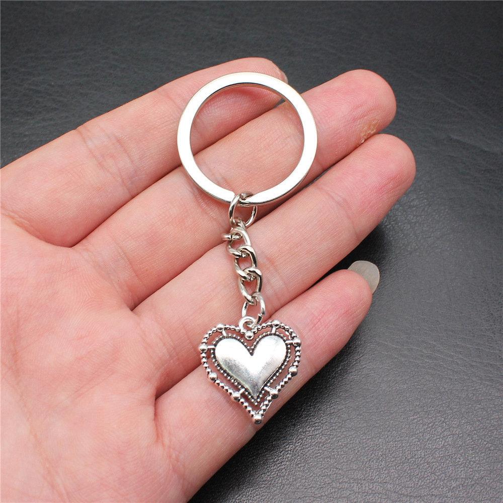 28mm Key Ring Couple Heart Love Minimalist Jewelry Components QY016