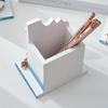 Mediterranean style creative pen holder storage box, ocean style home wood office desktop decoration gift