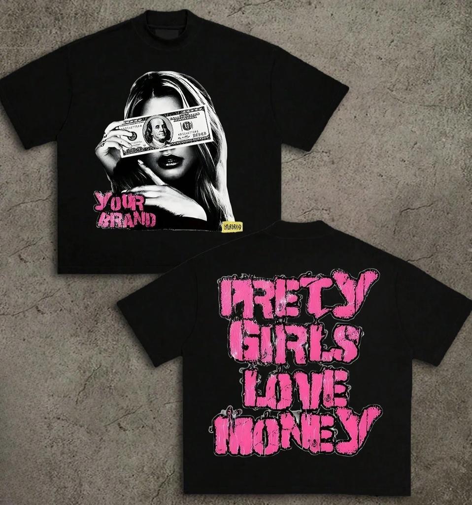 Double-Sided Printing Y2k Style Big Head Print Men Women Summer Round Neck Short Sleeved Casual Cotton T-shirt Vintage Tee Tops