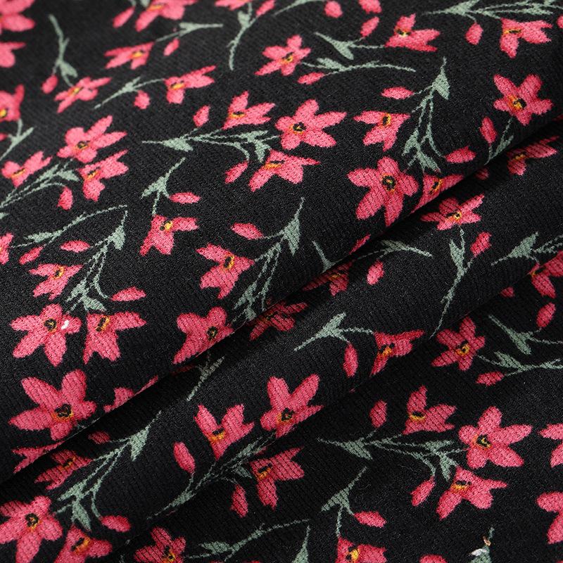 

New corduroy fabric Small floral women s fashion casual wear material printed corduroy nylon polyester fabric DIY handmadesewing 100x150cm