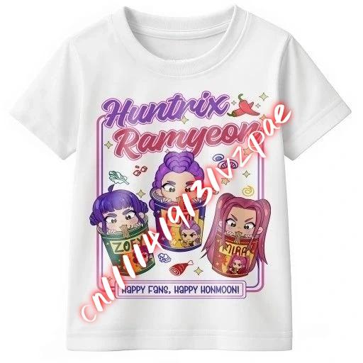 K-pop 2026 Summer Film Graphic Familymatching T-Shirt Harajuku High Quality Cotton Kids Casual Streetwear Tee Tops