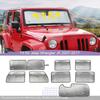Auto Windschutzscheiben-Sonnenschutz Fensterabdeckung Faltbarer Sonnenblenden-Bezug Passend für Jeep Wrangler JK 2007-2017 4-Türige Version Auto Innenzubehör, 8 Stück