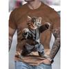 Funny Cartoon Cat T-Shirts Animal 3D Print Men Women Short Sleeve T Shirt Oversized Street Harajuku Y2K