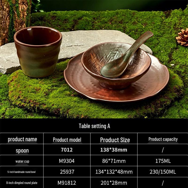 Melamine Plate for Gourmet Hot Pot, Barbecue & Shrimp: Mountain & Field Design