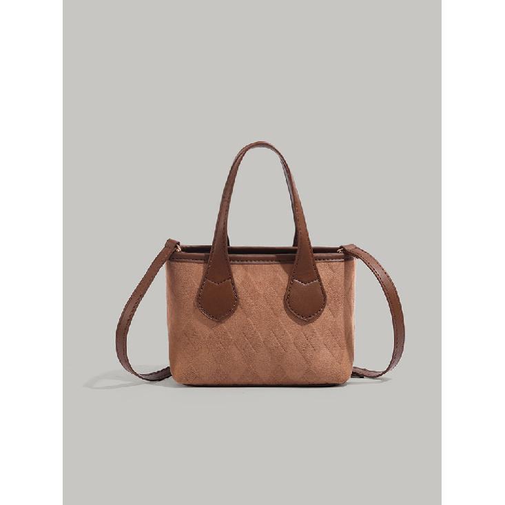 

Vintage Handheld Small Square Bag for Women 2024 New Niche High-Quality Matte Feel Shoulder Bag Versatile Crossbody Bag коричневый
