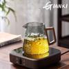GIANXI Holzgriff Fließende Teekanne Teetrennung Teekanne Haushalt Hochtemperatur Glas Innentank Filtertopf Kung Fu Teegeschirr