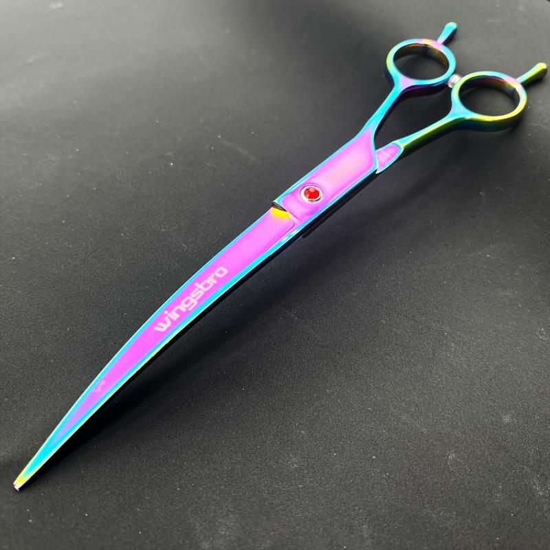 Colored Curved Scissors for Pet Grooming, Dog Hair Trimming Scissors