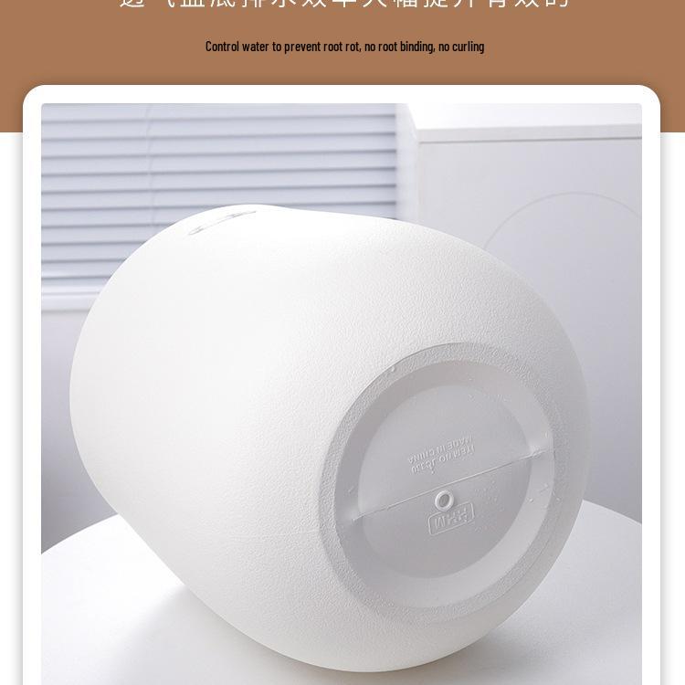 Zhihuiju Minimalist Large Round Resin Plant Pot for Indoor & Outdoor Use