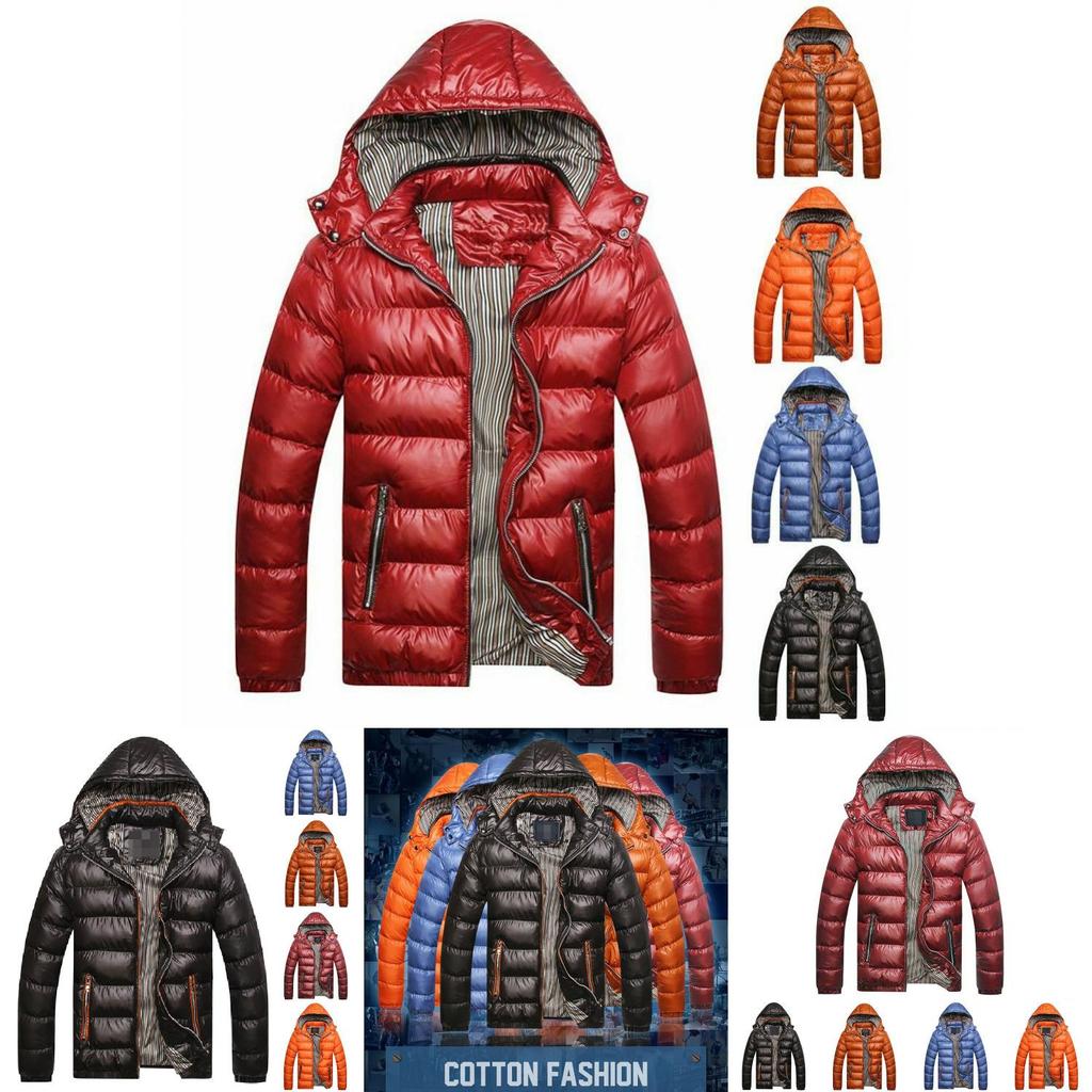 Luxurious Men's Winter Warm Hooded Thick Padded Jacket For Ultimate Comfort