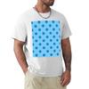 Extra Large Ocean Blue and Sky Blue Polka Dot Pattern TShirt T Shirt Unisex  Cotton Luxury Brand TShirt