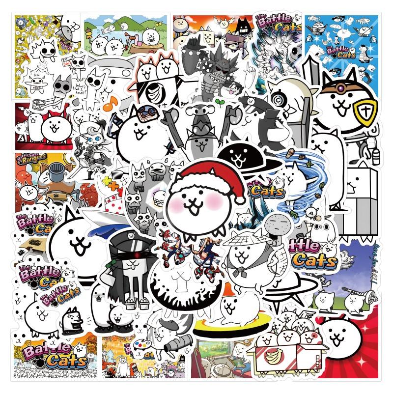 Tianyi 1 53Pcs Game Battle Cats Graffiti Stickers Decals Suitcase Laptop Computer Guitar Decoration Diy Kids Classics Toy