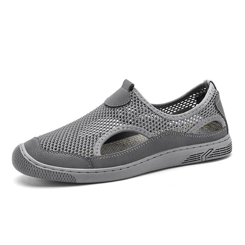 2024 Men s Breathable Mesh Sandals: Soft Sole, Lightweight & Casual EU 45 серый