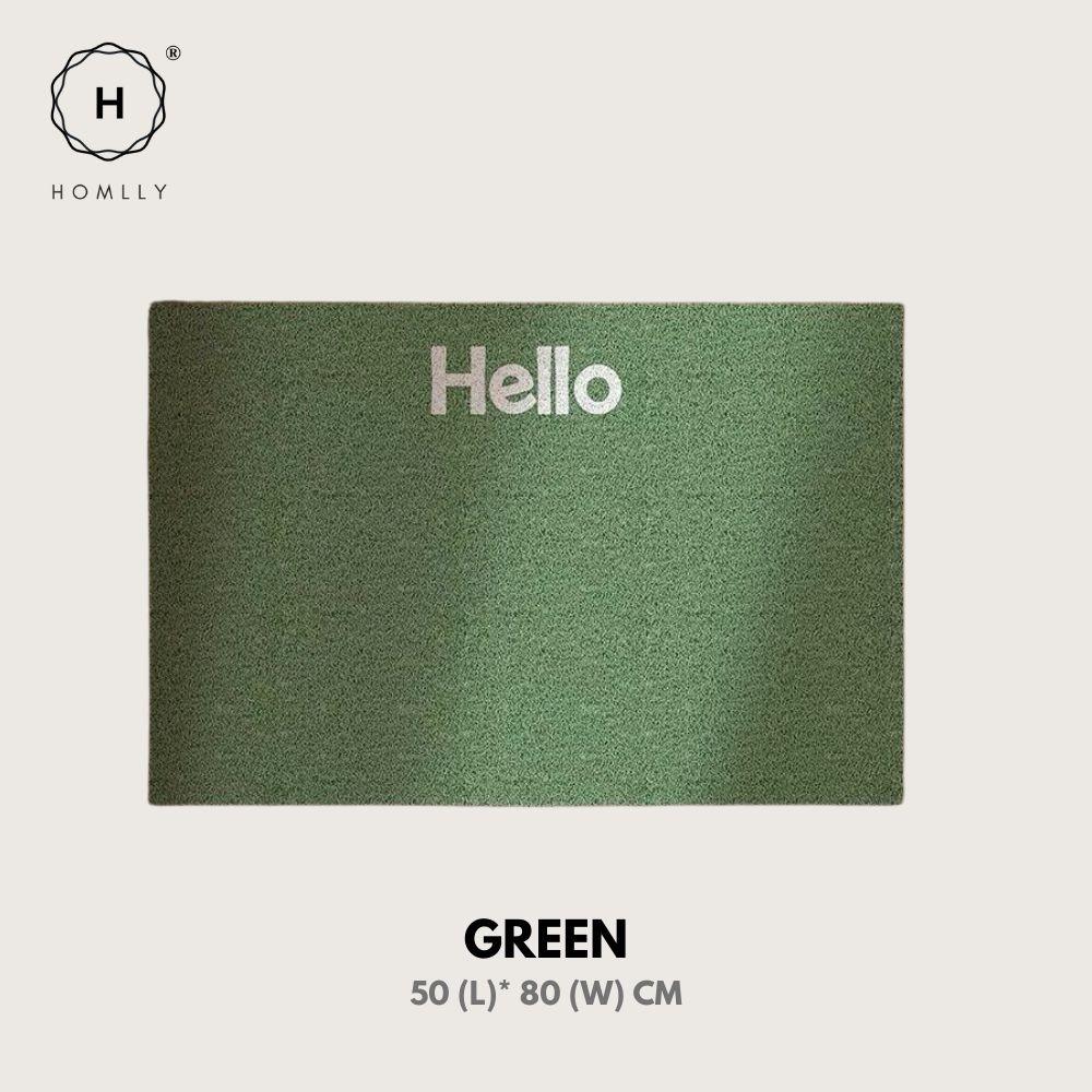 Homlly Hello Washable Non-Slip Coil Soft Entrance Door Mat (X2PCS)