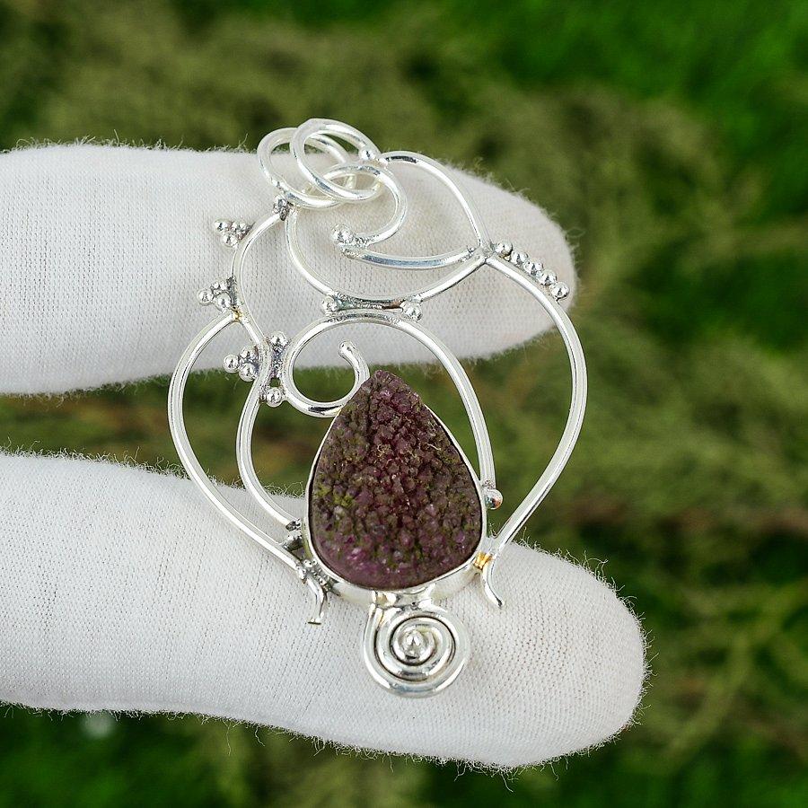 Sisters Day Sale Pink Titanium Druzy Gemstone Daughter Pendant Sterling Silver