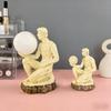 Artistic Thinker Figurine with Night Light Thinking Man Sculpture Resin Statue Decorative Lamp Home Office Desktop Ornament