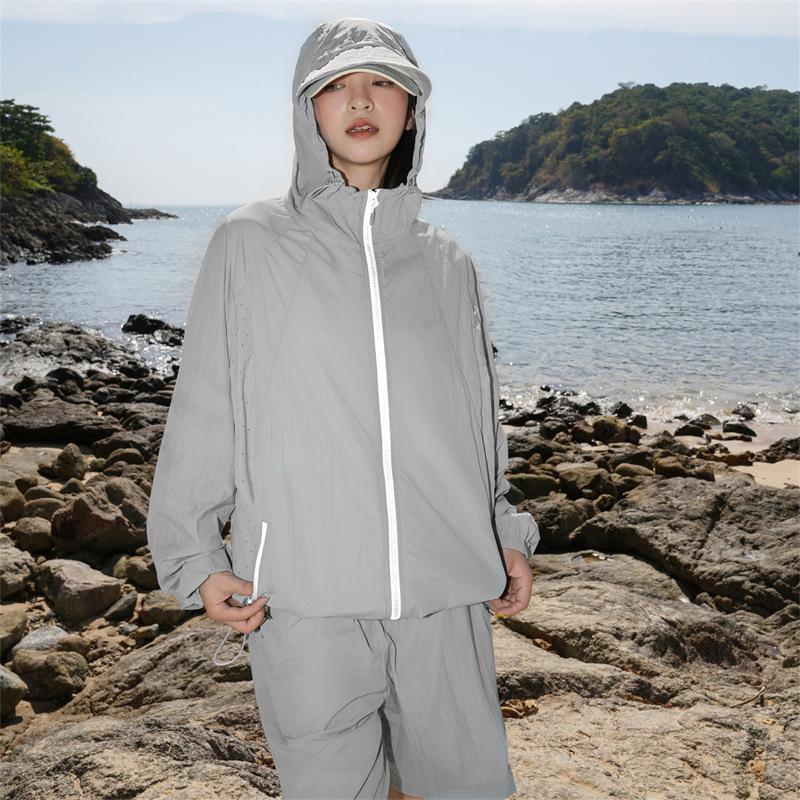 Wenhouu sunscreen clothing men's summer UPF100 + loose breathable sunscreen clothing women's outdoor light and cool sunscreen clothing