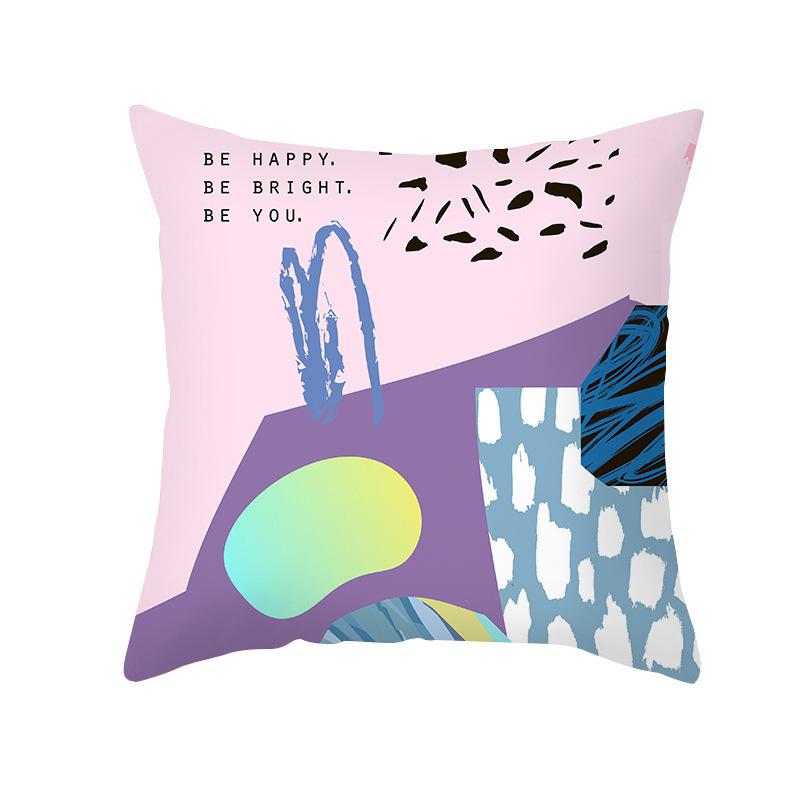 Colorful Abstract Pattern Throw Pillow Cover With Short Plush Print For Living Room Sofa Decoration Cushion Cover Pillow Covers