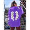 Sudaderas con Capucha para Mujer Estampado 3D Patrón de Alas de Ángel Sudaderas de Manga Larga Primavera Otoño Exterior Calle Casual Sudaderas para Niños Top