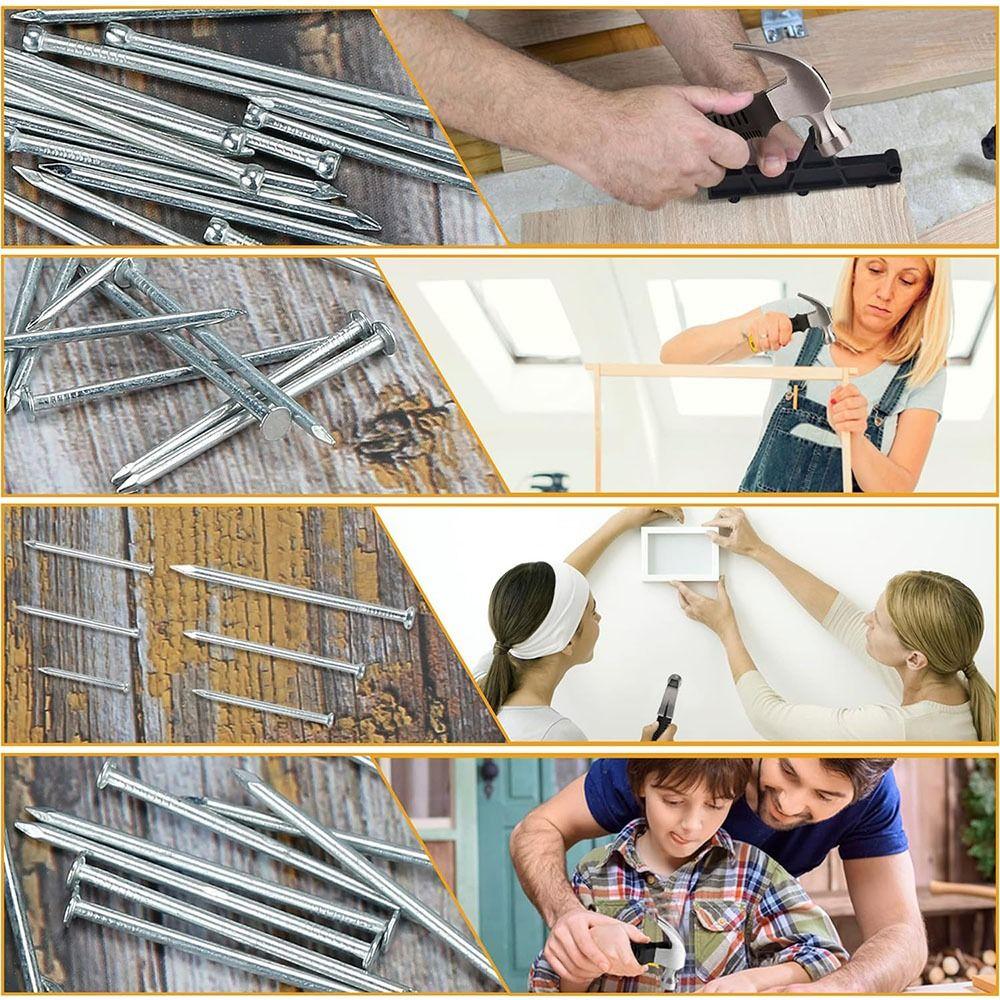 280Pcs 6 Sizes Nails Assortment Kit Reusable Concrete Pin Nails  Woodworking Accssories