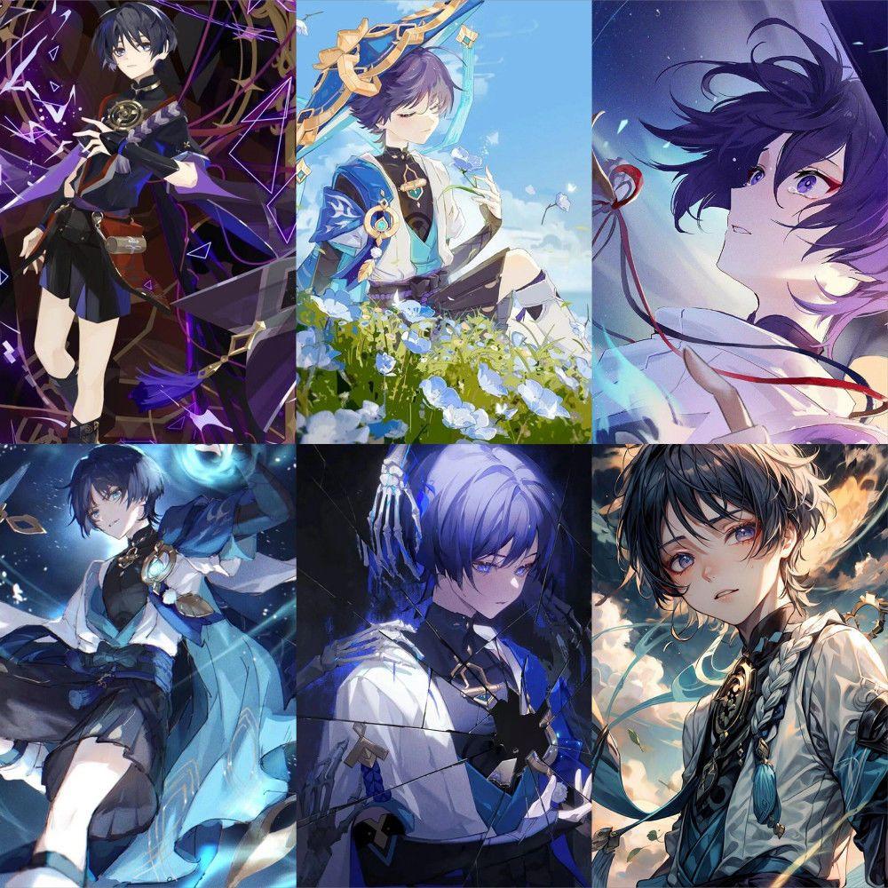 63PCS Wanderer (Genshin Impact) Stickers, Self-Adhesive Decorations for Handwritten Journals, Peripheral Stickers