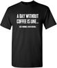 Coffee Lover Day Without Coffee Is Like Just Kidding Idea T-shirt