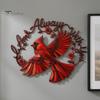Red Bird Wall Art Metal Decoration, Hollow Sculpture, Indoor Shape Hanging Ornament for Living Room Home Office Sculpture