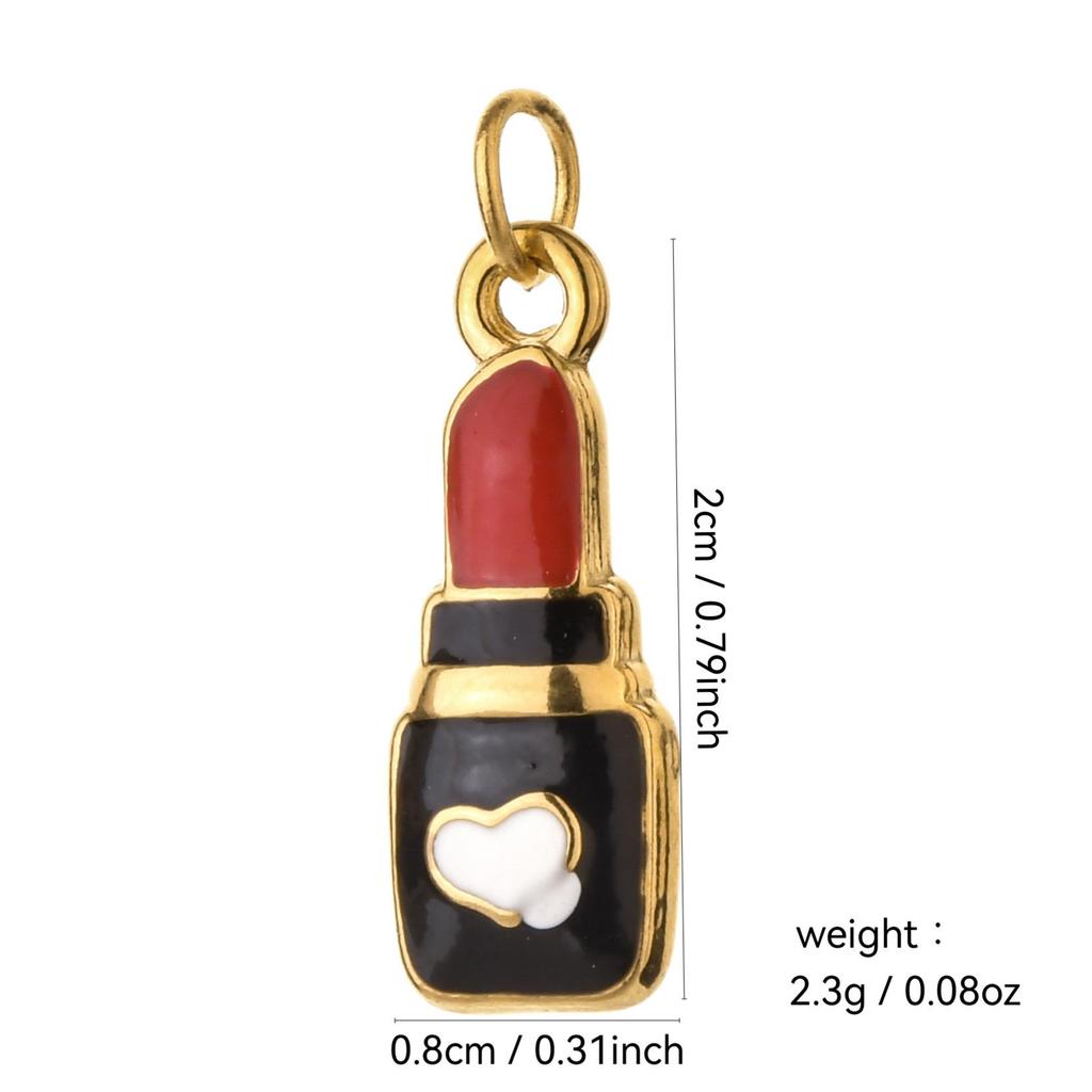 Stainless Steel Drip Oil Ice Cream Heart Necklace & Bracelet Charms