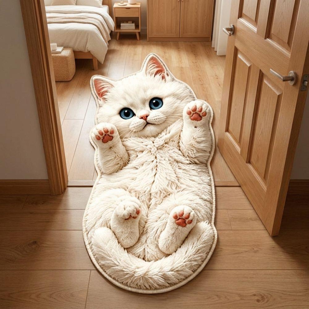 Non-Slip Cat-Shaped Area Rug Anti-fouling Cartoon Carpet Soft Home Decor Carpet  Living Rooms