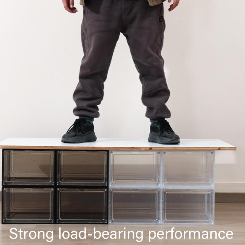 Shoe Organiser Box Stackable Clear Shoe Box For Closet Shoe Containers Sneakers Display Case Space Saving Storage Bin