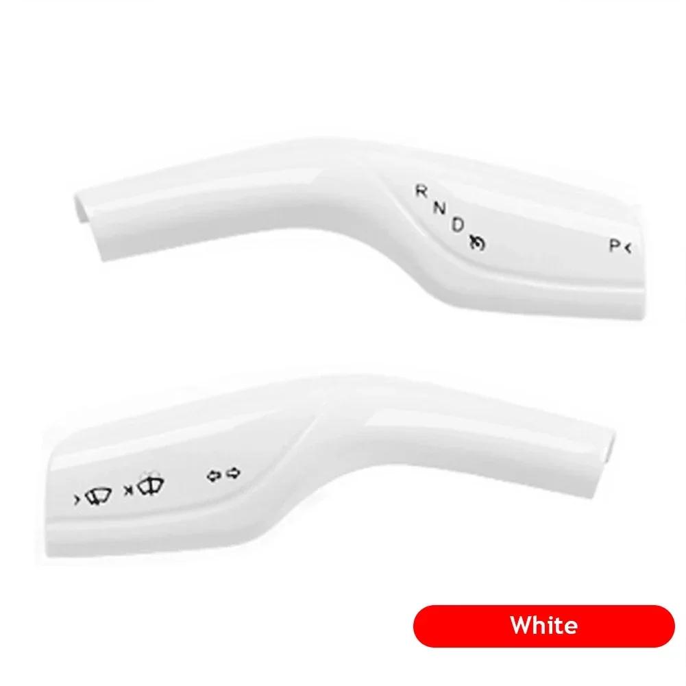 2PCS Car Gear Shift Cover Steering Lever Handle Protection Shifter Shell Shift Knob Cover Accessories For Tesla Model 3 Y