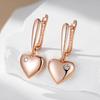 Luxuriöse Herz-Tropfenohrringe für Damen, natürlicher Zirkon, Roségold-Farbe, Moderner Schmuck für Party, Hochzeit, Alltag, Feinschmuck