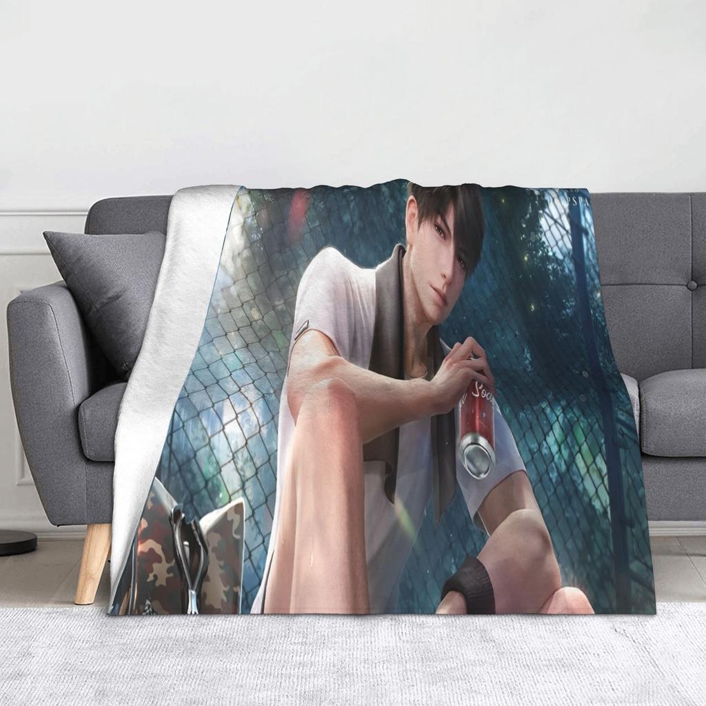 Love and Deepspace Blanket Xavier Zayne Rafayel Sylus Caleb Flannel Vintage Breathable Throw Blankets for Bedspread Decoration
